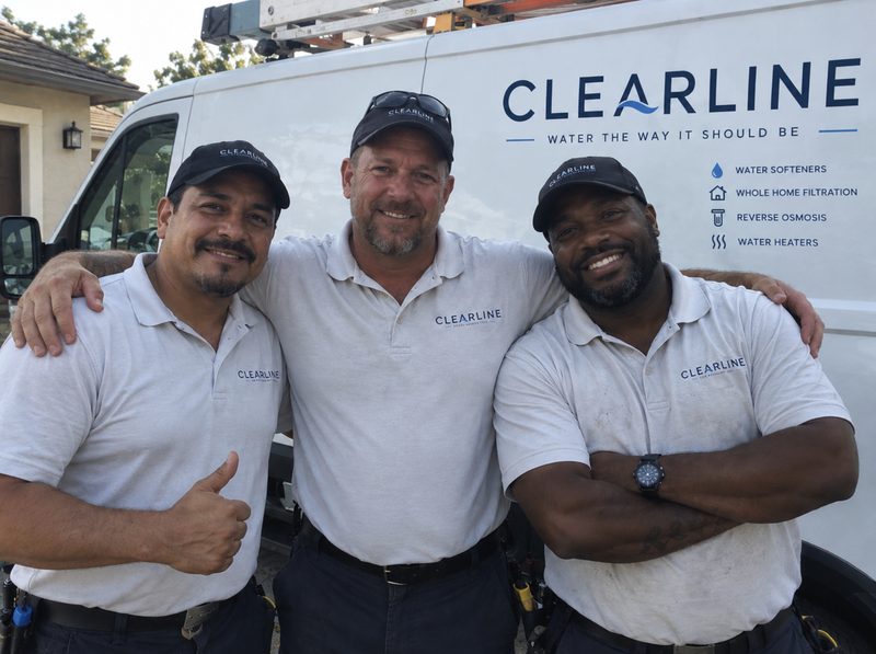 Clearline Water team in front of service van
